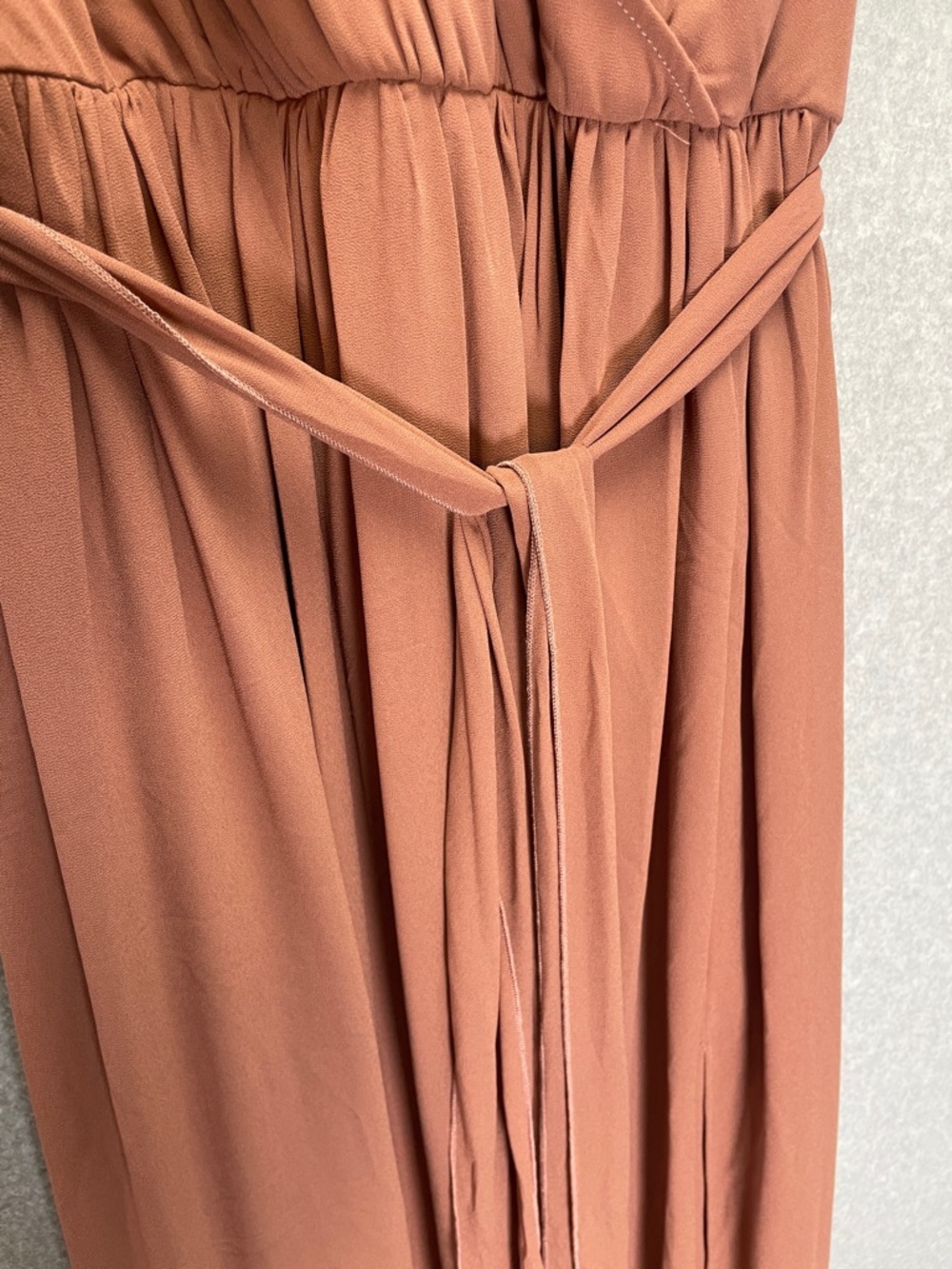 Baltic Born Chiffon Kristina Maxi V Neck Flutter Sleeve Dress in Rosey Brown NWT - Picture 5 of 9